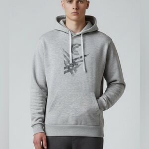 Crossover culture men’s‎ agent Gray graphic Hoodie size small pockets drawstring
